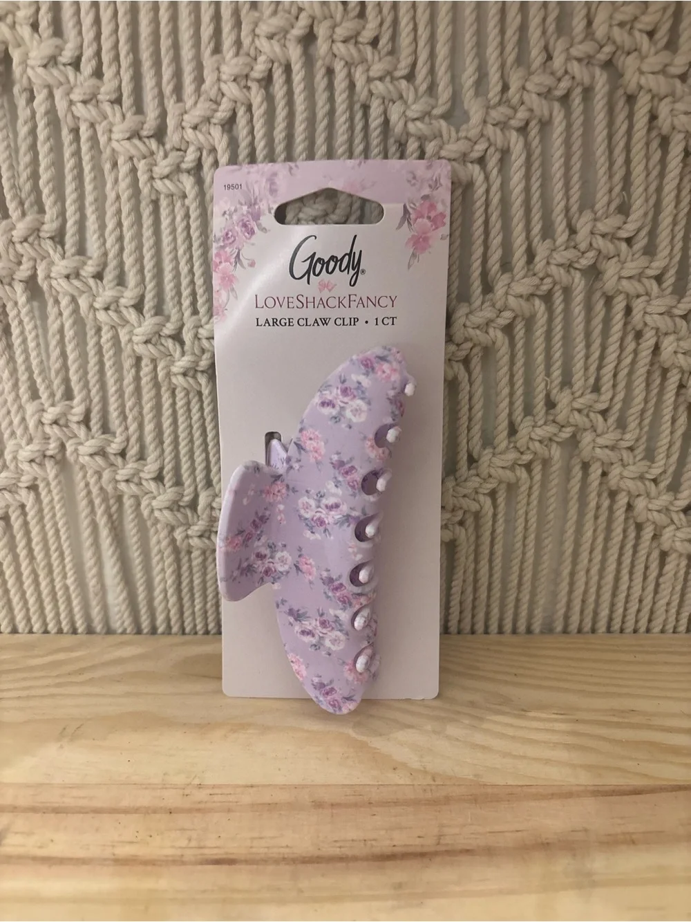 LoveShackFancy Lilac Floral Large Claw Hair Clip for Kids